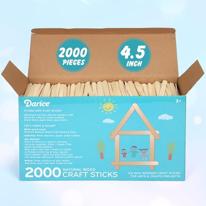 2000 Pcs Popsicle Stick (2000 Count)