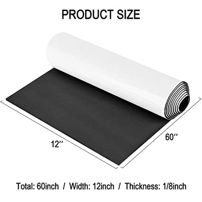 Neoprene Sponge Rubber Foam Sheets with Adhesive Backing (5 Sq Ft)