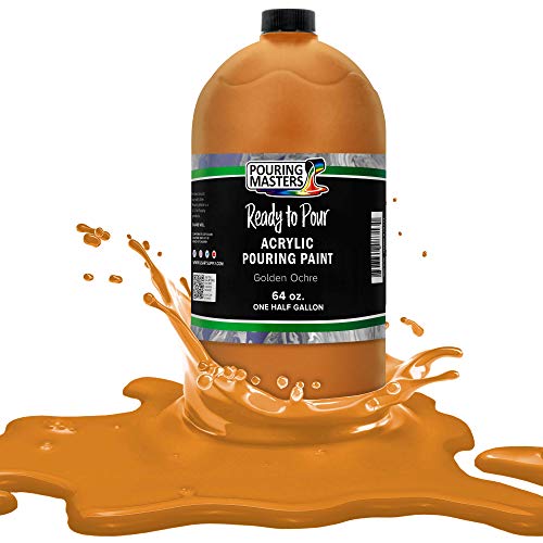 Golden Ochre Acrylic Ready to Pour Pouring Paint (64 Fl Oz)