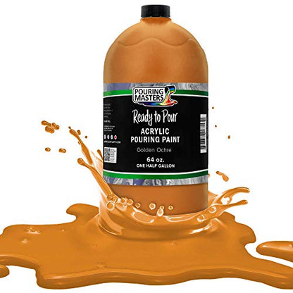Golden Ochre Acrylic Ready to Pour Pouring Paint (64 Fl Oz)