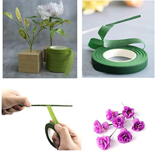 4 Rolls 1 2 Inch Floral Tapes Florist Wraps for Bouquet Stem and Flowers Making Craft Projects (4 Count)