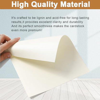 100 Sheets Cream Shimmer Cardstock 8.5 x 11 Ivory Paper 75lb (100 Count)