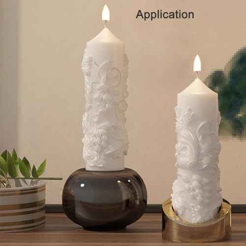 Vintage Grape Pillar Thick Silicone Candle Mold