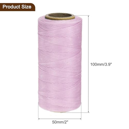 150D 0.8mm Flat Waxed Thread 284 Yards Polyester Leather Sewing Waxed String Hand Stitching Waxed Cord for Leather Stitching Sewing Bookbinding DIY Craft Purple Brown