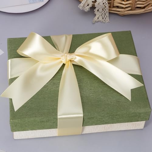 1 1 2 Inch Cream Yellow Solid Satin Ribbon for Gift Wrapping