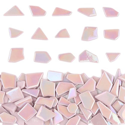 Iridescent Glass Mosaic Tiles for Crafts Bulk (7.05 Ounce)