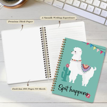 Funny Llama Spiral Notebook 5.8x8.3 Inch