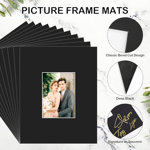 11x14 Black Picture Mats for 5x7 Photos (15 Count)