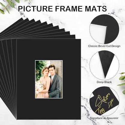 11x14 Black Picture Mats for 5x7 Photos (15 Count)