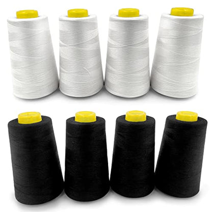 8 Cones of 3000 Yards Each Spool Thread for All Purpose Sewing (9000 Foot)