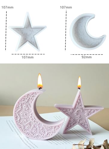 2pcs Star Moon Candle Molds