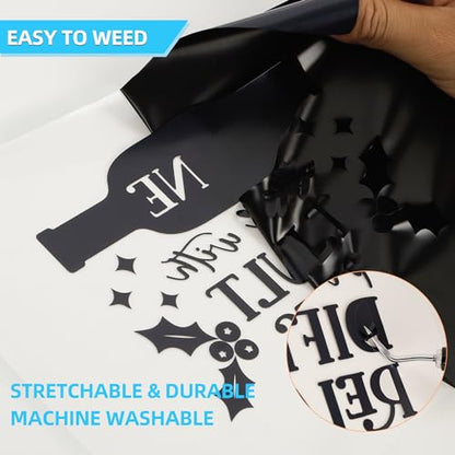 Black HTV Heat Transfer Vinyl Rolls (100 Foot)