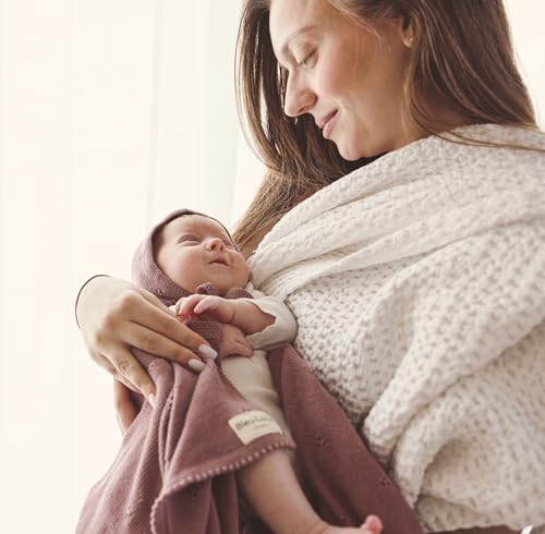 100% Luxury Organic Cotton Pointelle Knit Baby Quilt Blanket