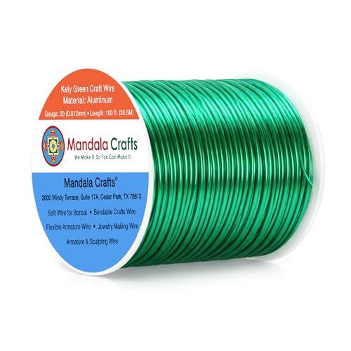 20 Gauge Kelly Green Anodized Aluminum Craft Wire (100 Foot)