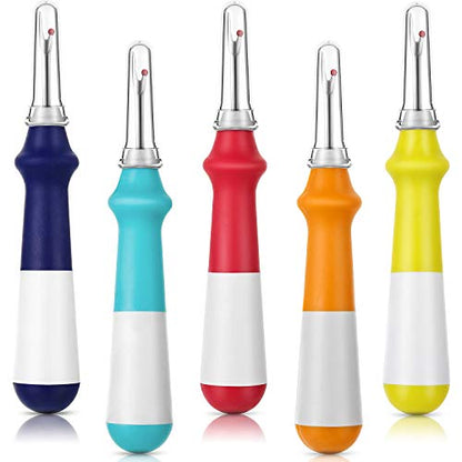 5 Pieces Seam Ripper for Sewing Ergonomic Seam Ripper Colorful Large Thread Remover Stitch Tool Handy Thread Picker for Sewing Crafting Embroidery Removal Tool (5 Count)