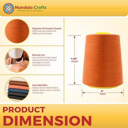 20S 2 Rust Polyester 4 Pack of Serger Threads Cones
