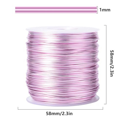 328FT 18 Gauge Bendable Pink Aluminum Craft Wire for Jewelry Making Craft (328 Foot)