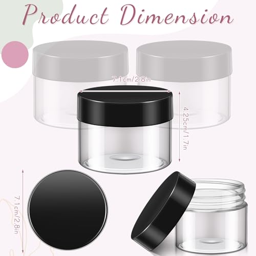 36 Pieces 4 oz Plastic Jars with Lids Wide Mouth Airtight Reusable Container Acrylic Cosmetic Small Jars for Lotions Ointments Travel Toiletries Creams Make up Storage