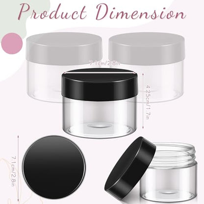 36 Pieces 4 oz Plastic Jars with Lids Wide Mouth Airtight Reusable Container Acrylic Cosmetic Small Jars for Lotions Ointments Travel Toiletries Creams Make up Storage