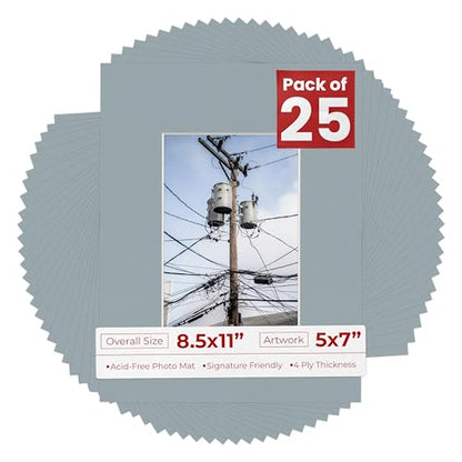 5x7 Mat for 8.5x11 Frame (25 Count)