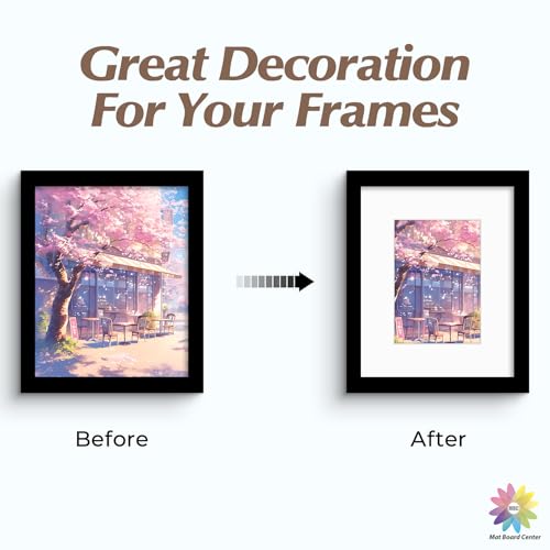Mat Board Center 50 Pack 8x10 Picture Mat for 5x7 Photo White