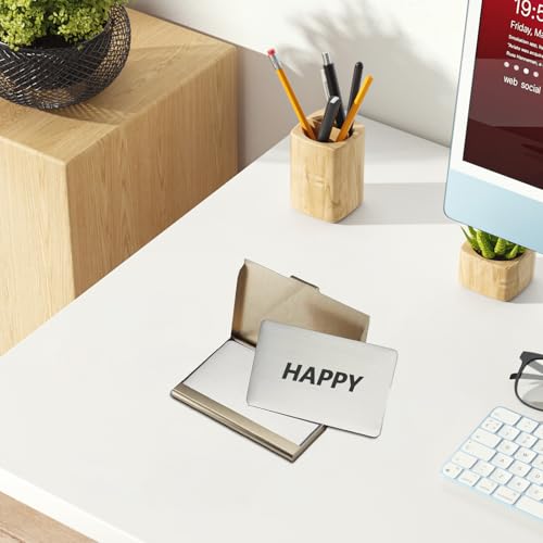 30 Pieces 304 Stainless Steel Metal Business Cards Blank Steel Laser Engraving Stainless Cards for House Office Customer DIY Gift Plate