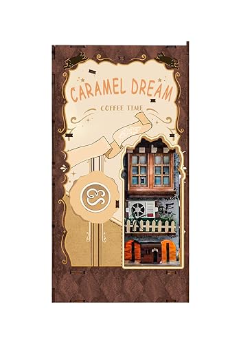 Cat Book Nook Miniature House Kit with Dust Cover Bookshelf Decor