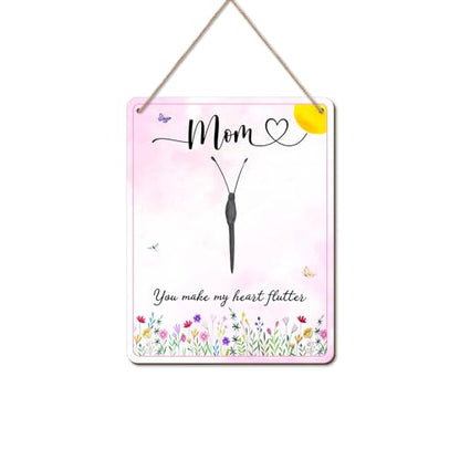 DIY Mothers Day Footprints Butterfly Craft Wooden Hanging Sign