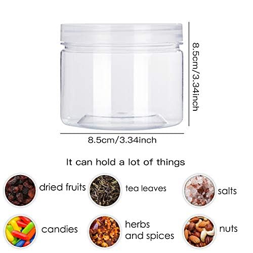 12oz Clear Plastic Storage Jars Containers (8 Count)