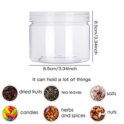 12oz Clear Plastic Storage Jars Containers (8 Count)