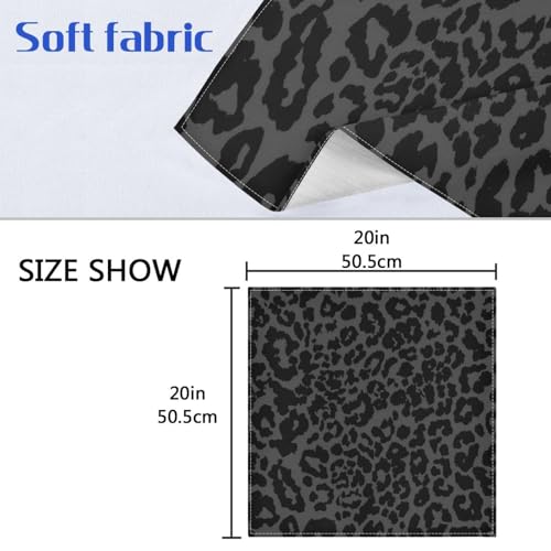 Dark Gray Cheetah Leopard Print Cloth Napkins Set of 1