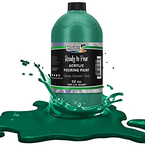 Deep Ocean Teal Acrylic Ready to Pour Pouring Paint (32 Fl Oz)