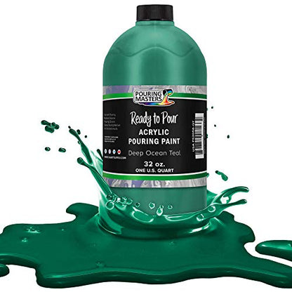 Deep Ocean Teal Acrylic Ready to Pour Pouring Paint (32 Fl Oz)
