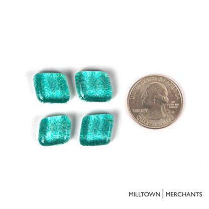 Aqua Blue Glitter Mosaic Tile Pieces