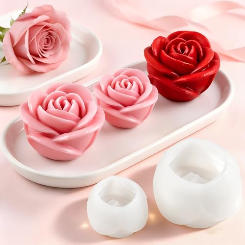 2 Pcs Rose Candle Molds (2 Count)
