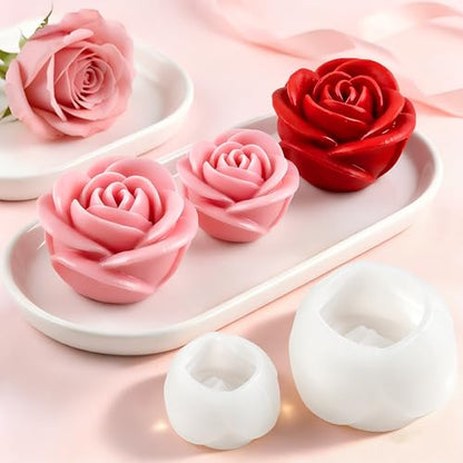 2 Pcs Rose Candle Molds (2 Count)