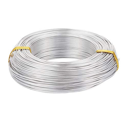 328 Feet 15 Gauge Aluminum Wire Silver Bendable Metal Craft Wire for Beading Jewelry Craft Making