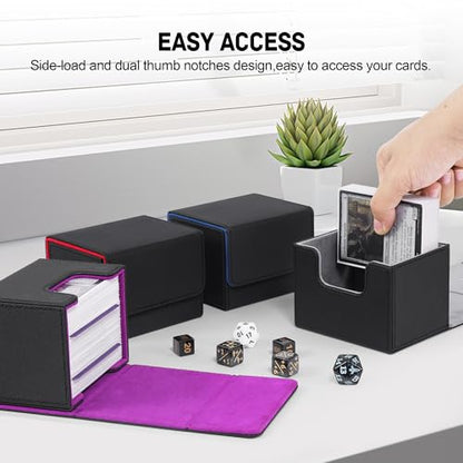 4PCS MTG Deck Box Holds 120+ Single Sleeved Cards Commander Deck Box (4 Count)
