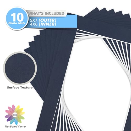 Mat Board Center 10 Pack 5x7 Photo Mats for 4x6 Picture