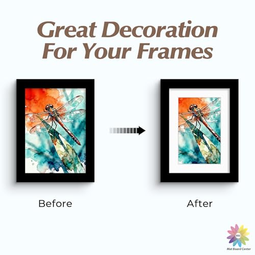 Mat Board Center 50 Pack 5x7 Picture Mat for 4x6 Photo White