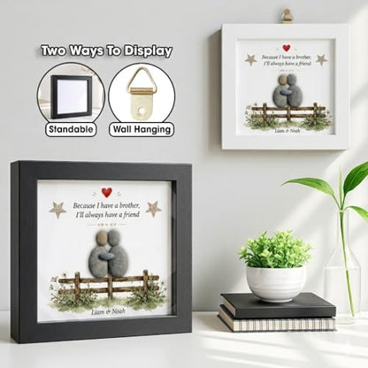 Personalized Brothers Pebble Art Frame