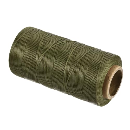 Waxed Thread 284 Yard 0.8mm 150D Flat Wax Thread Polyester Waxed String for Leather Sewing Hand Weaving Book Binding Home Decoration