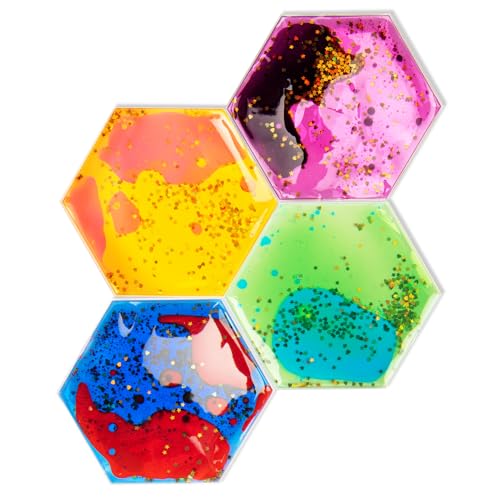 4 Pack Hexagon Liquid Tiles for Kids (4 Count)