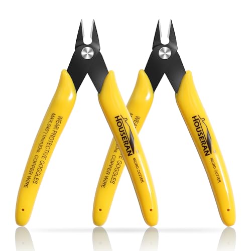 2 Pack Flush Cutters Small Wire Cutter Flush Cut Snips Side Cutter (2 Count)