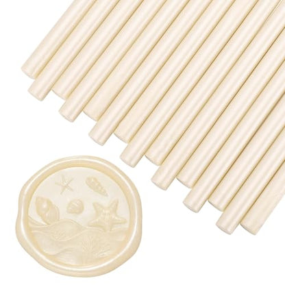 15Pcs Ivory White Glue Gun Sealing Wax Sticks for Wax Seal Stamp (15 Count)