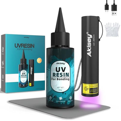 50g UV Resin Kit with Light for Bonding & Fast Curing in Seconds