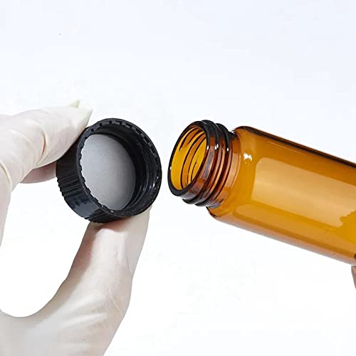 30ml Amber Small Glass Vials 30pcs with Screw Caps (30 Count)