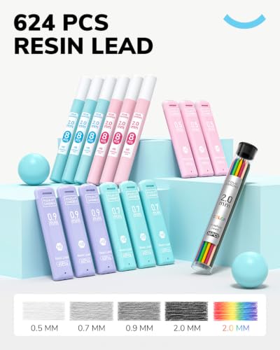 36PCS Mechanical Pencil Set with 624 Lead Refills