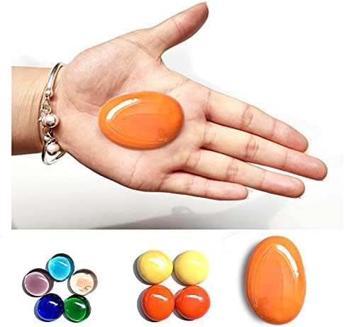 Mosaic Tiles Stained Glass, Textured Glass Mosaic Making with Handmade for DIY Art Crafts,Home Decorations - Flat Glass Beads Shape About 10Pcs 190G(0.42LB)