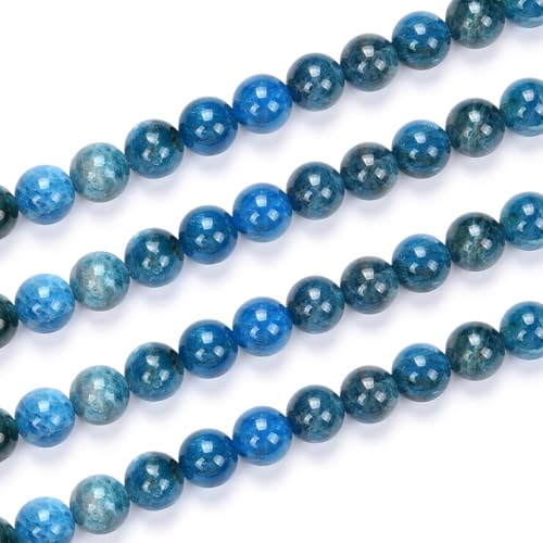 35pcs Adabele Natural Blue Apatite Gemstone 10mm Round Beads (36 Count)